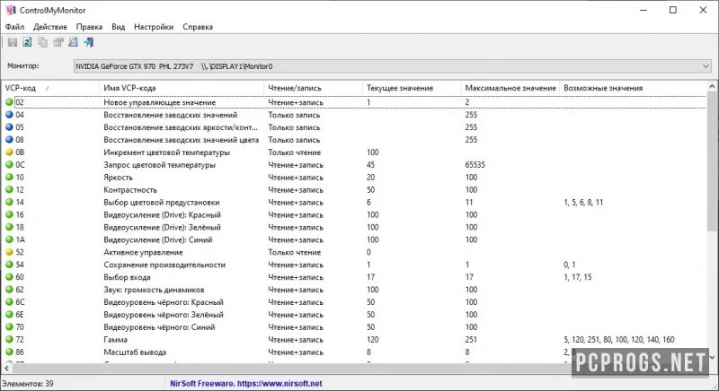 ControlMyMonitor — изображение 1