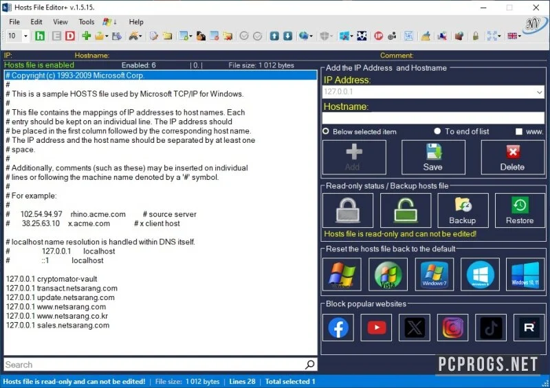 Hosts File Editor — изображение 1