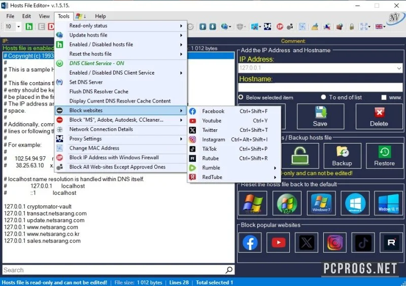 Hosts File Editor — изображение 2