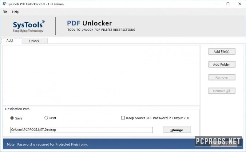 SysTools PDF Unlocker — изображение 1