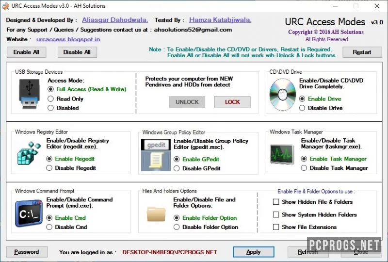 URC Access Modes — изображение 1