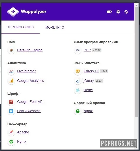 Wappalyzer — изображение 2