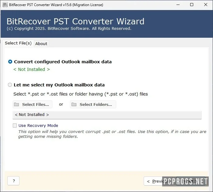 BitRecover PST Converter Wizard — изображение 2