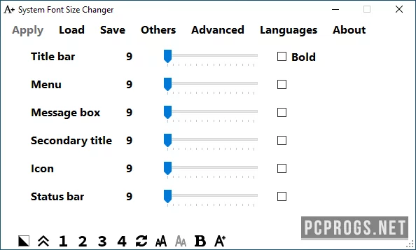 WinTools System Font Size Changer — изображение 1